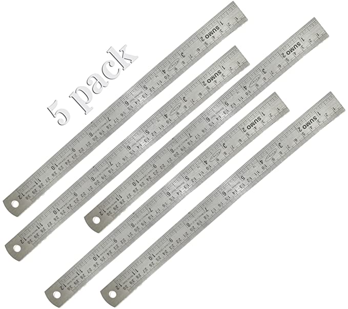 72 In Metal Scale Inspection Ruler Stainless Steel Ruler 12 Inch for Safe Precise Measurements