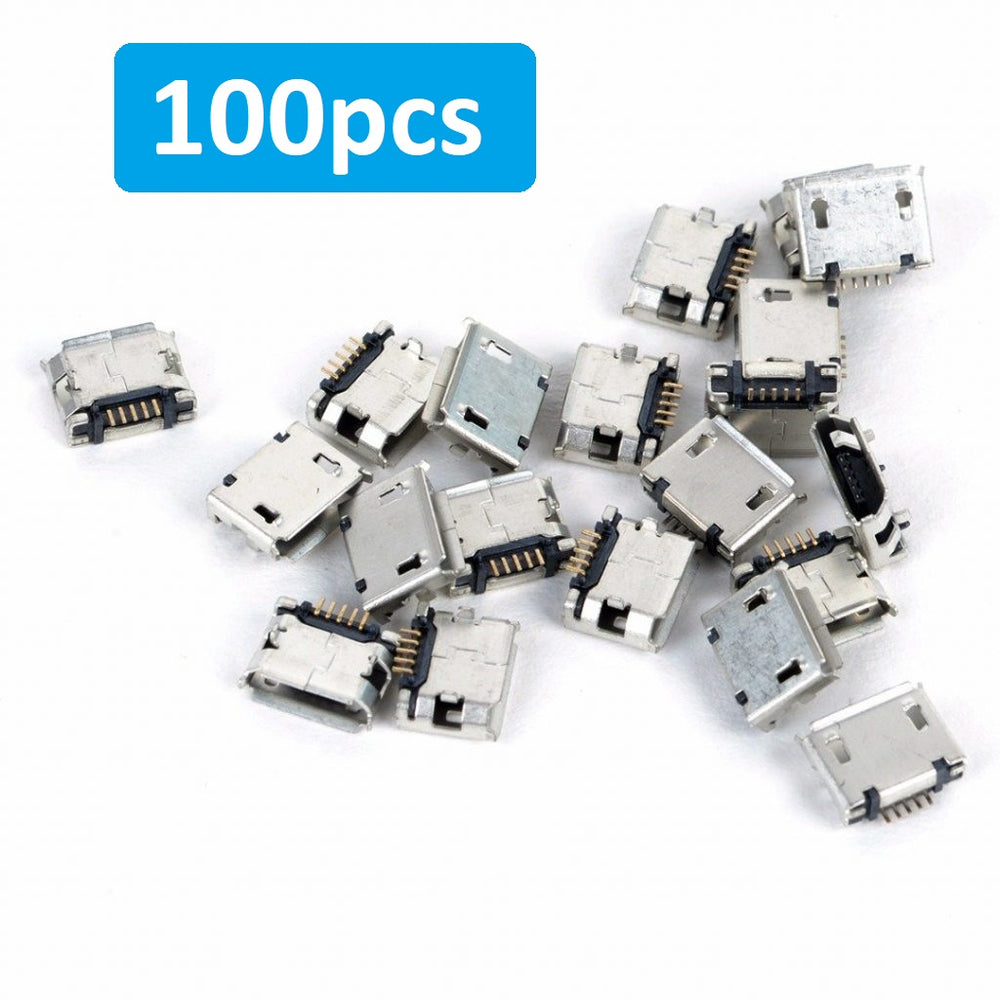 Micro Socket Types 5-Pin Micro USB Type-B Female Socket 180 Degree SMD SMT Soldering Jack
