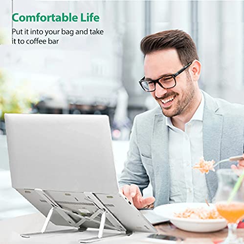 Plastic Laptop Stand for Table, Fits Tablet, Notebook, MacBook Upto 13.3 Inch with Adjustable Angle