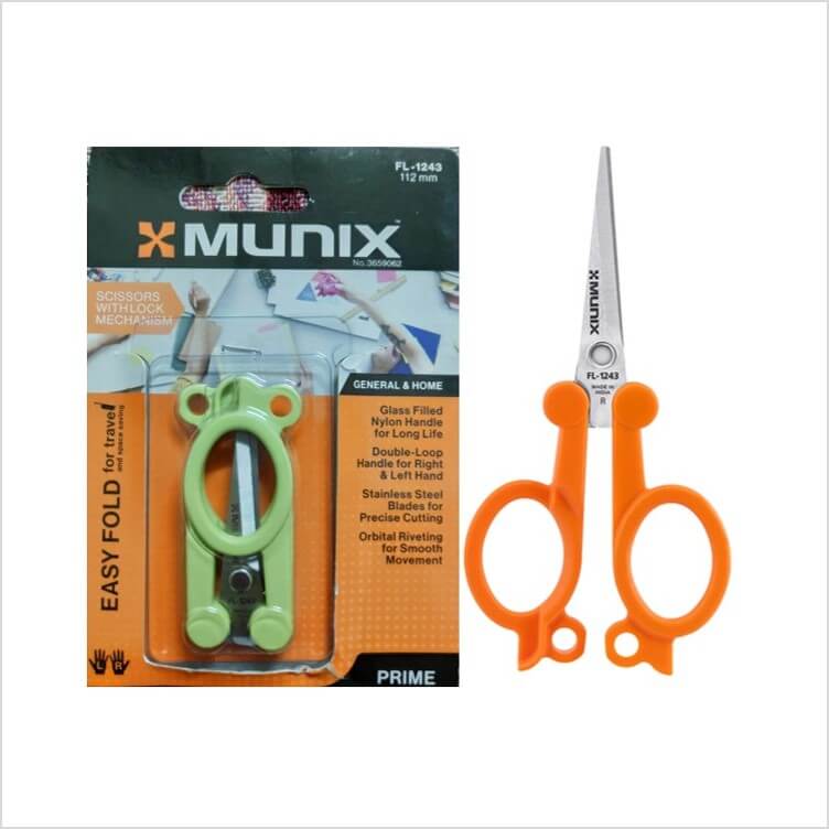 Munix: FL-1243 Mini Portable Folding Scissor for DIY/ Travel/ Home Use