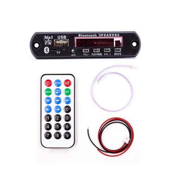 Music Player: Remote Control Stereo Board With Built In Display Bluetooth, FM,USB,SD-Card Slot,Aux & Amplifier for DIY/Cars