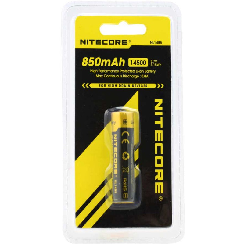 Nitecore: NL1485 14500 850mAh 3.7V Rechargeable Lithium-Ion Battery