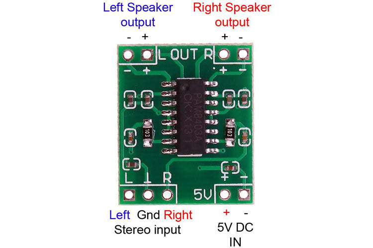 PAM 8403 ~5v 3Watt 2-Channel Stereo Audio Amplifier