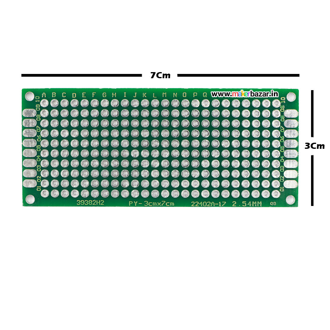 3x7cm Double Sided Universal PCB Prototype Board 2.54mm Hole Pitch