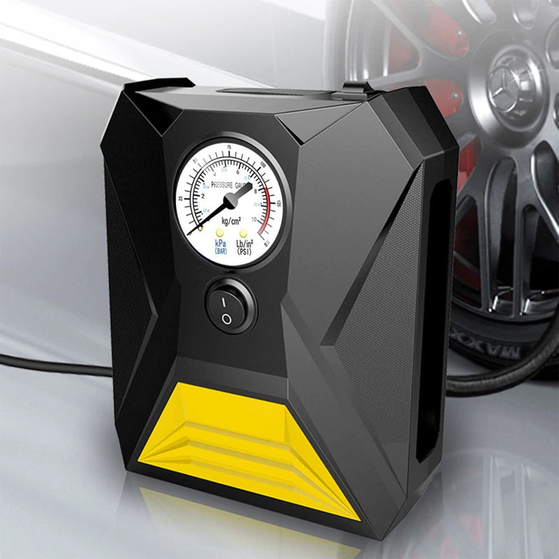 Rapid Mini Portable Electric Cars Tyre Inflator Air Compressor Analog Meter (Ordinary Edition)