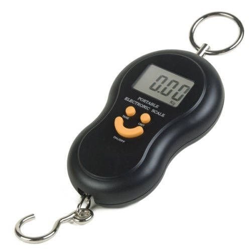 50kg 10g Portable Hanging Luggage Digital Smile Mini Weight Machine