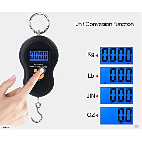 50kg 10g Portable Hanging Luggage Digital Smile Mini Weight Machine