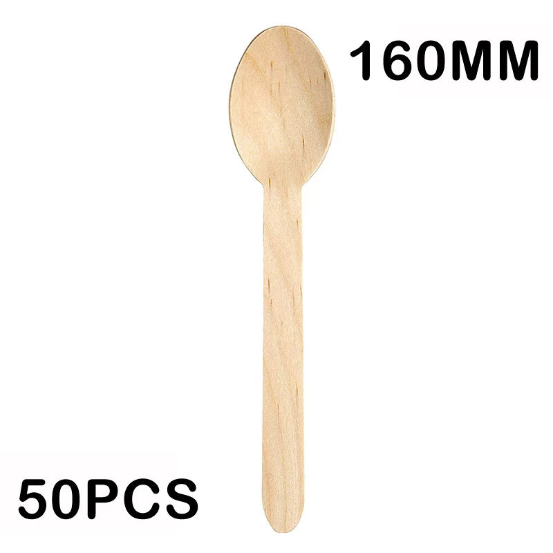 30x160mm Disposable Wooden Spoons for DIY/Home