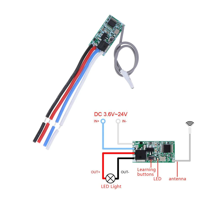 QIACHIP Wireless 433Mhz RF Module Receiver Remote Control output with MOSFET