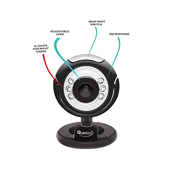 Quantum QHM495LM 6 Light USB Webcam for Laptop/Desktop