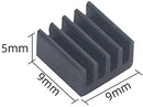 3pcs Aluminum Heatsink with Thermal Tape for Raspberry Pi 4 Model B - Black