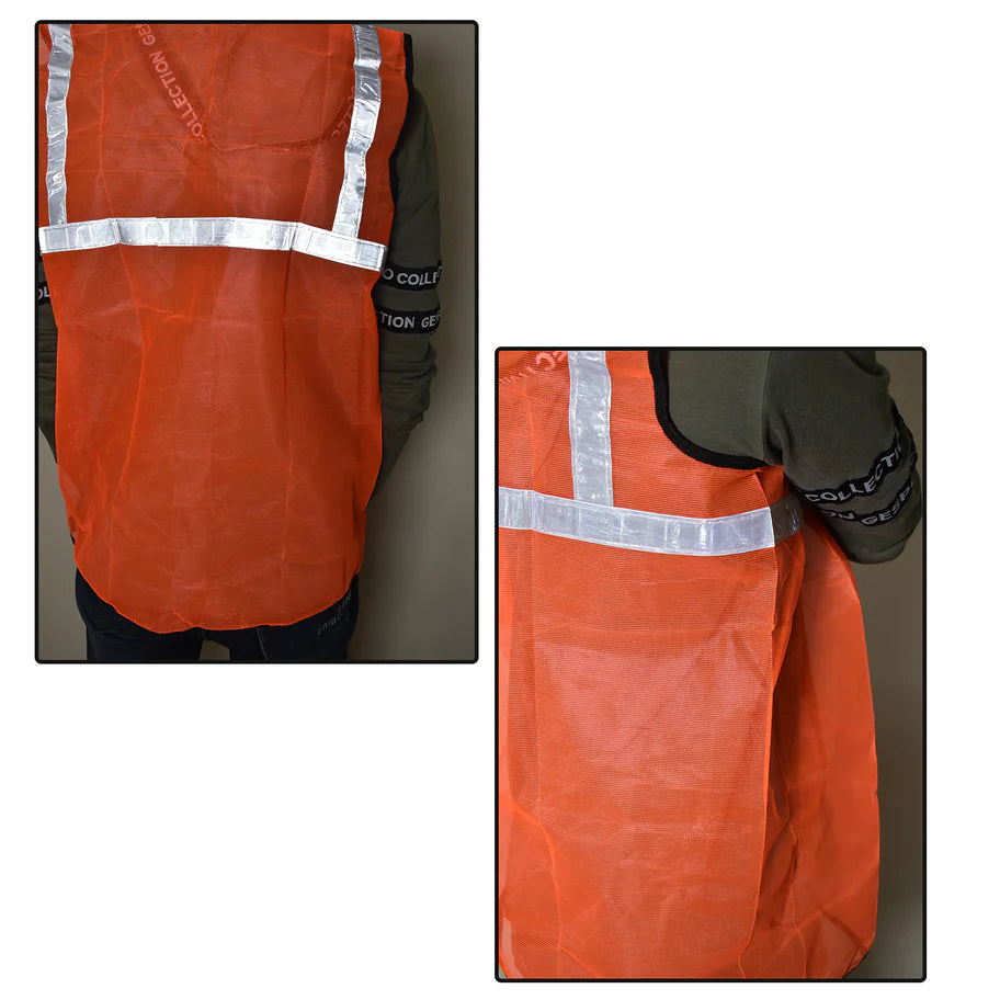 Generic: Reflective Tape Safety Jacket - Orange