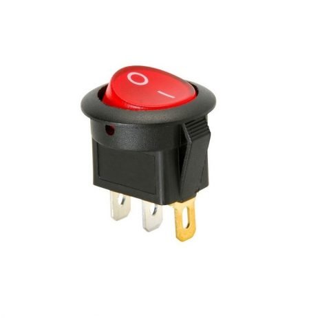 10A 250V AC SPDT ON-OFF 3 Leg Round Rocker Switch with Red Light