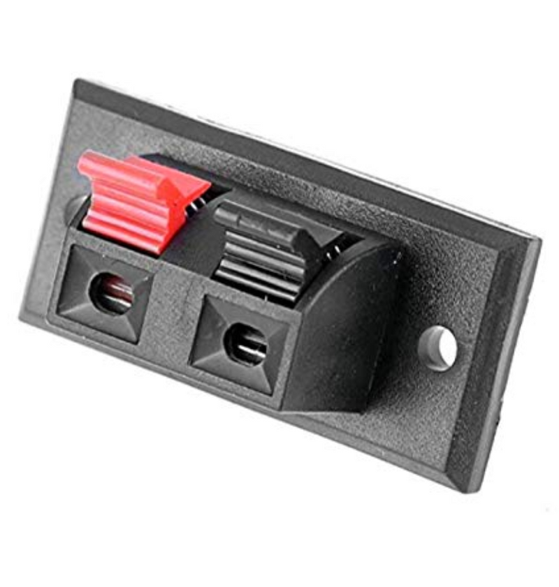 BIG 2 Way/Pole Speaker Terminals Socket/Block/Connector With Push Release/Insert Spring Loaded Mechanism