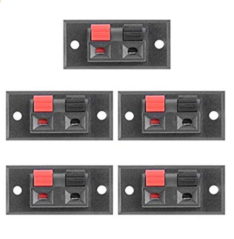 MINI 2 Way/Pole Speaker Terminals Socket/Block/Connector With Push Release/Insert Spring Loaded Mechanism