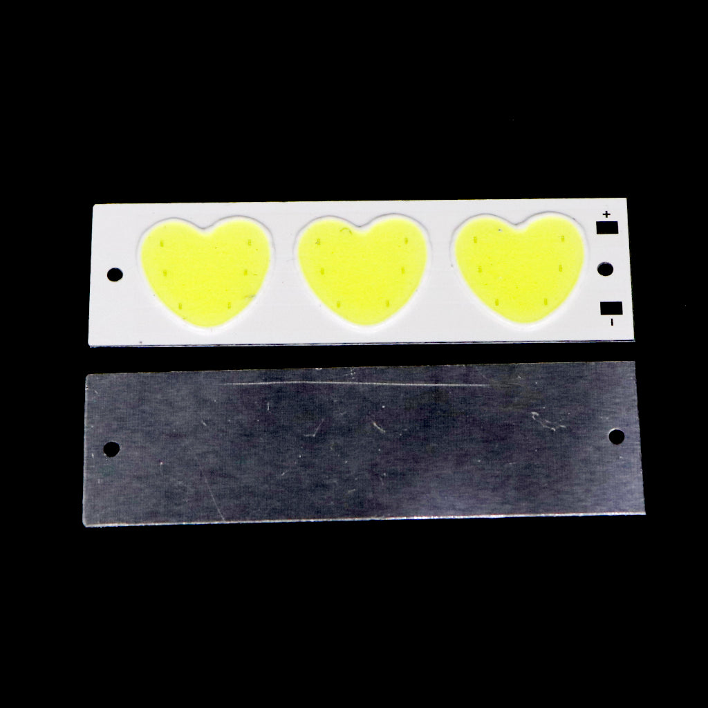 3.7v - 4V Three Hearts COB led light [ Color - Cool White ]