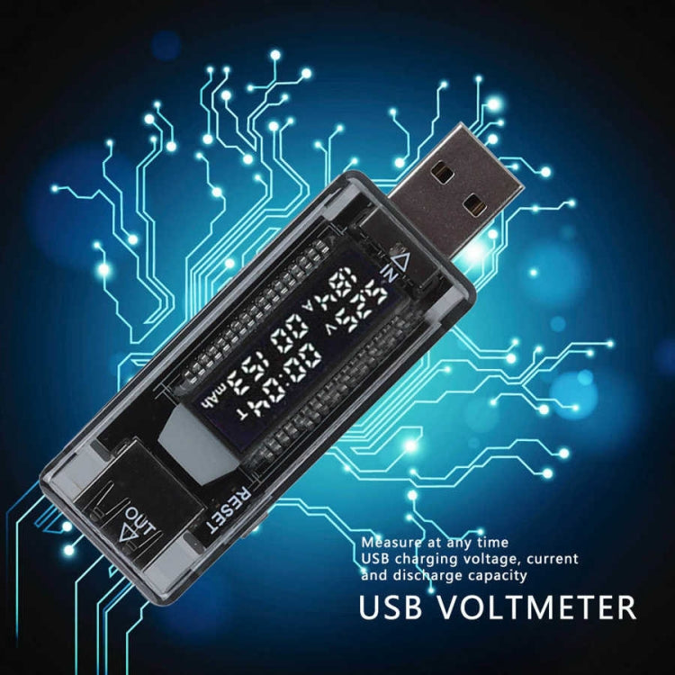 USB Inline 3V-9V LCD Display Voltage/Current/Capacity Meter