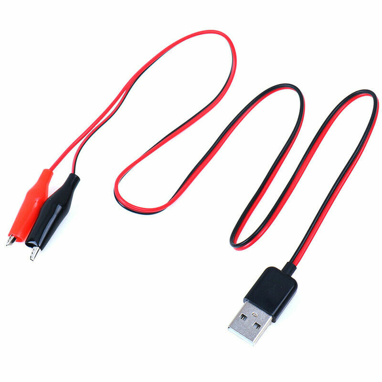 Alligator Test Clips Clamp to USB Male Connector - 60cm