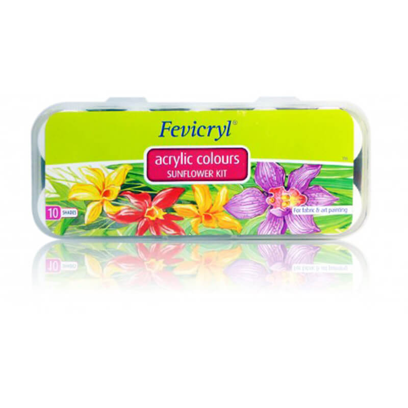 Fevicryl Acrylic Colours Sunflower Kit 10 Shades