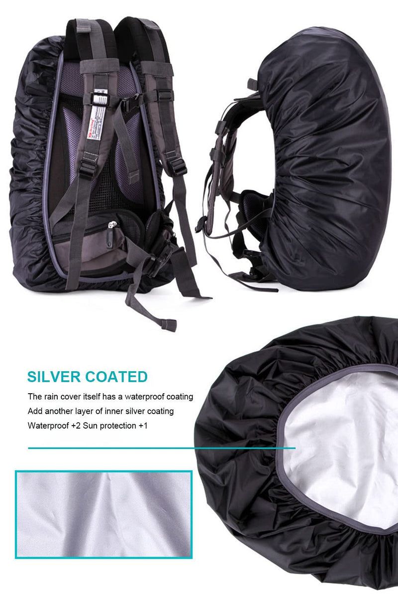 Waterproof Backpack Rain Cover - Nylon Bag Cover for Laptop & School Bags  With Stretchable Elastic And Buckle Strap For Perfect Fitting