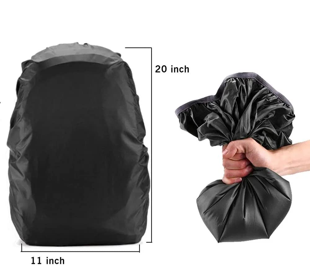 Waterproof Backpack Rain Cover - Nylon Bag Cover for Laptop & School Bags With Stretchable Elastic And Buckle Strap For Perfect Fitting