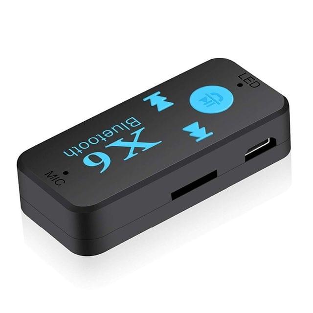 X6 Car Bluetooth Handsfree Audio Receiver Adapter Support TF Card