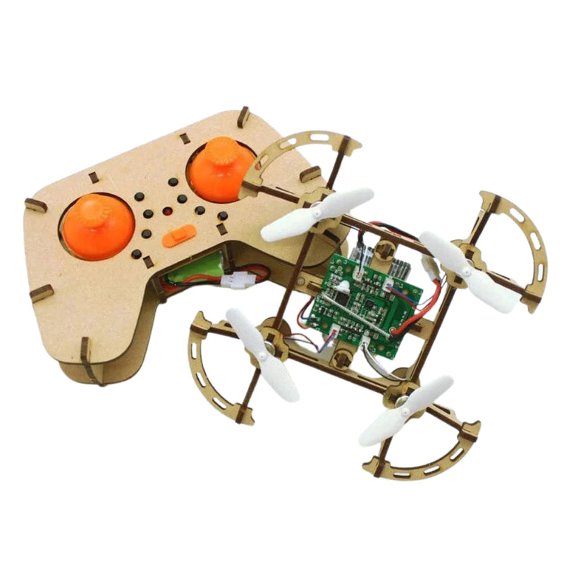 Wooden Assembly DIY Toy Drone Aircraft with Remote