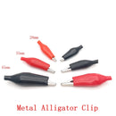 Full Sleeves 28mm Small Alligator Crocodile Clips Pair Red + Black