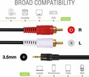 3.5mm Stereo Audio Male to 2 RCA Cable - 2mtr