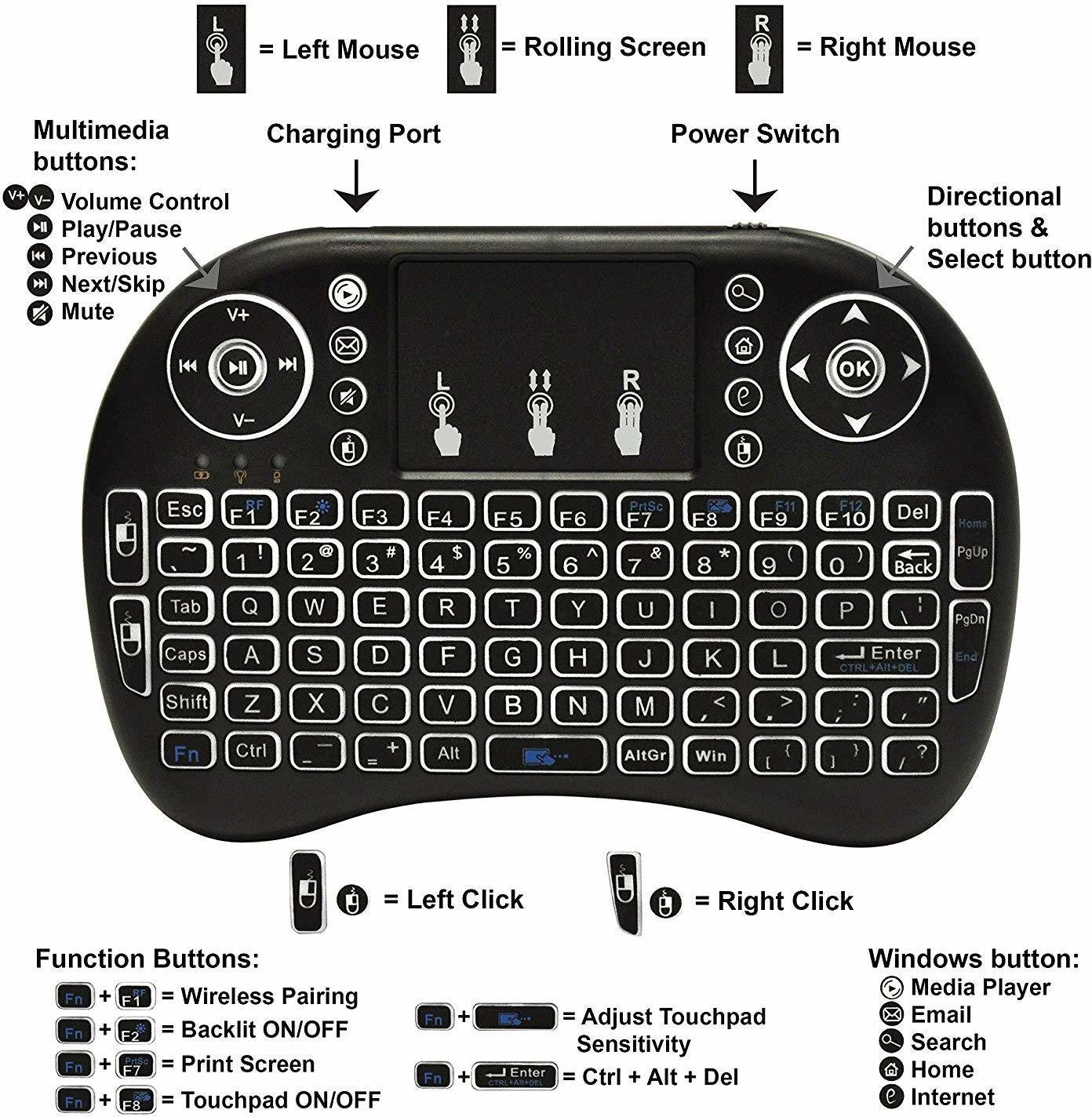 Wireless Mini Smart Keyboard with Touchpad