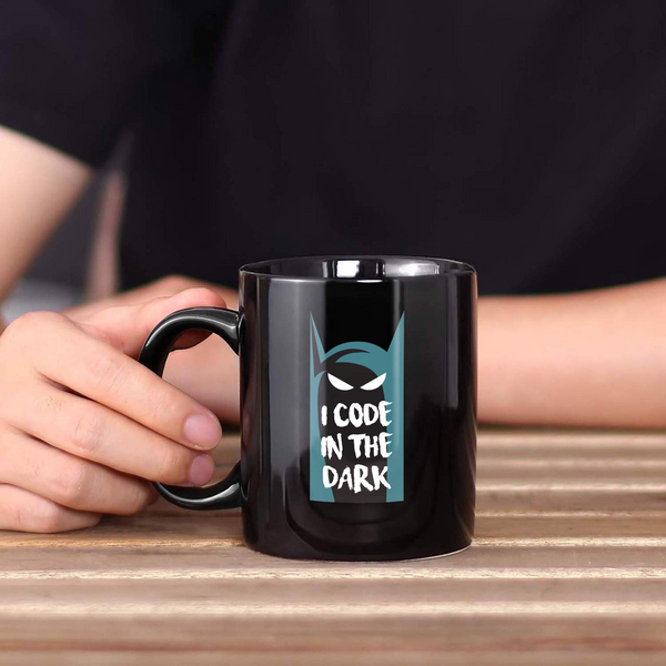 I Code In The Dark Black Ceramic Coffee Mug - 330ml