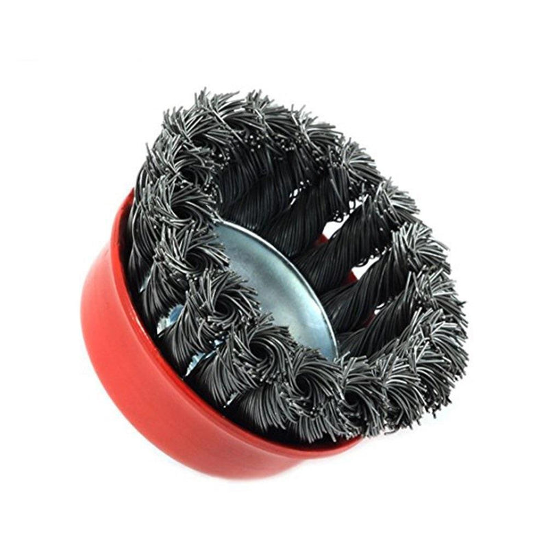 Knotted Wire Wheel Cup Brush (Black/Grey/Green)