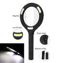 3X Power Lens and Rubberized Handle Magnifying Glass With Leds