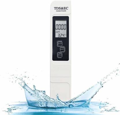Digital Water TDS EC and Temperature (3 in 1) Meter, Purity Tester, ATC Function, 1ppm Resolution, 0-9990 ppm