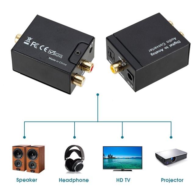 Digital Audio To Rca Digital Optical Coax to Analog RCA Audio Converter