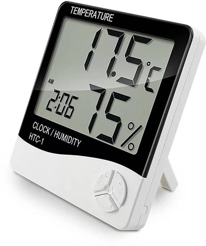 HTC-1 High Precision Large Screen Electronic Indoor Temperature, Humidity Thermometer with Clock Alarm