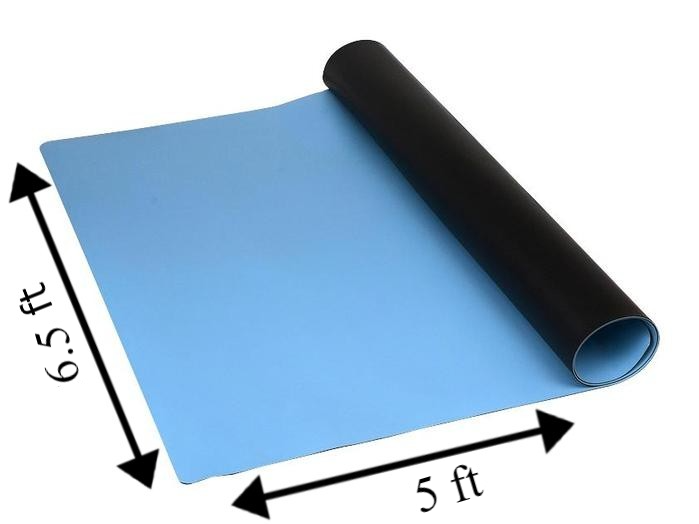 2-Layers 6.5ft Wide ESD Safe Anti-Static Table Mat 1.5mm