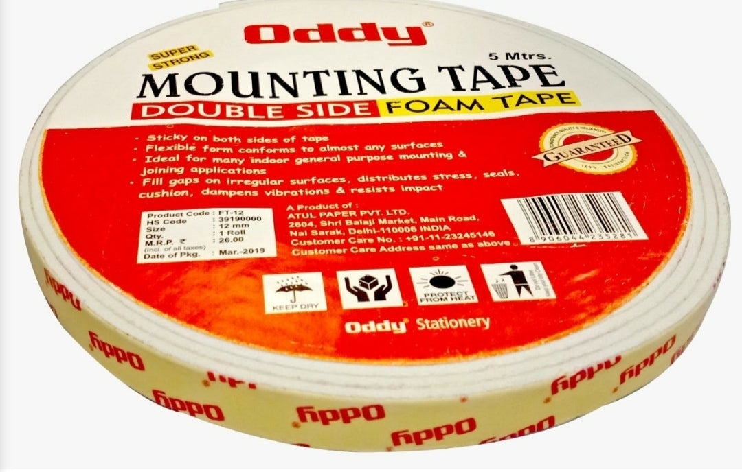 Oddy: Double Sided Foam Tape Length 5 mtr (Good Quality)