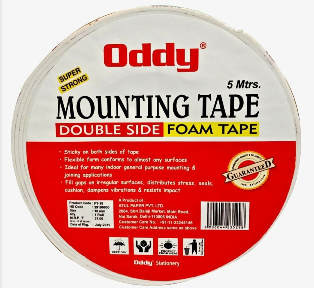 Oddy: Double Sided Foam Tape Length 5 mtr (Good Quality)