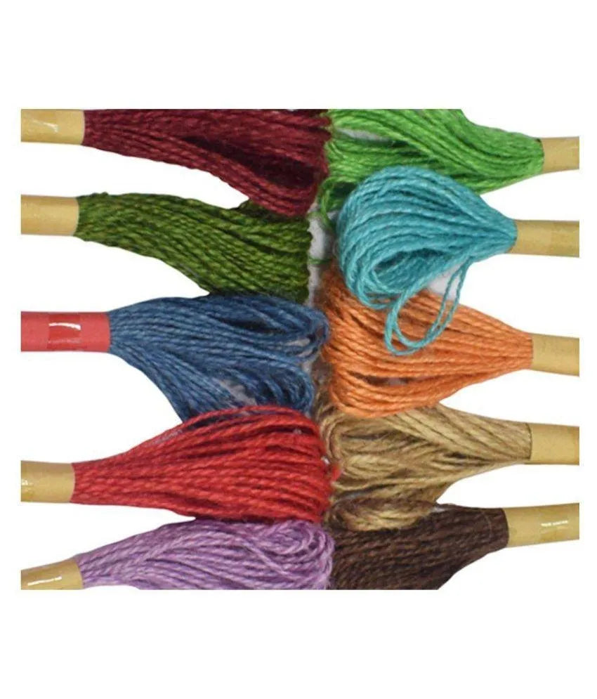 Jout Thread 10pcs Multicolored Jute Thread Strings Rolls