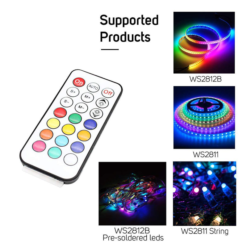 5-24V LED2017-IR LED Light Strip Wireless Remote Mini RGB Controller