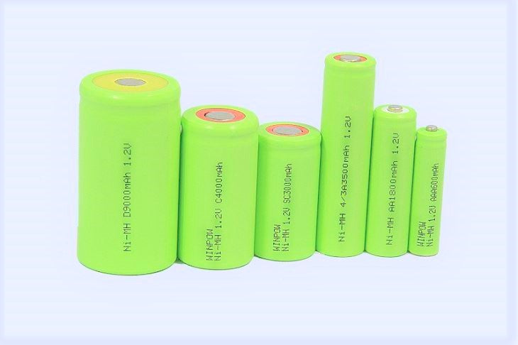 10000mAh 1.2V Size-D Cell Ni-MH Rechargeable Battery with Button Top