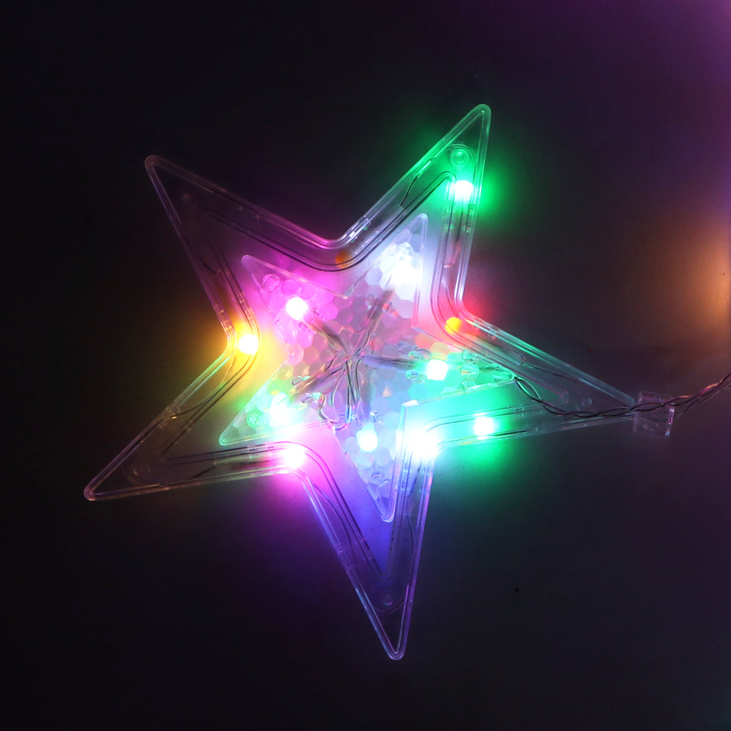Led Star 5 Changing Color 6+6 Multi-Color Star LED Curtain Lights
