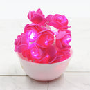 Small Dark Pink Rose 14 LED String Fairy Lights