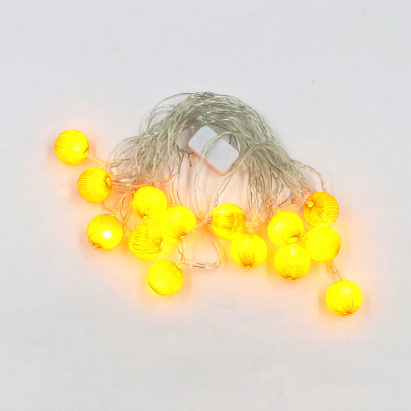 Mini Yellow Thread Balls 14 LED String Fairy Lights