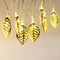 Metal Leaf Shape 14 LED Golden String Lights