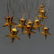 Metal Star Shape 14 LED Golden String Lights