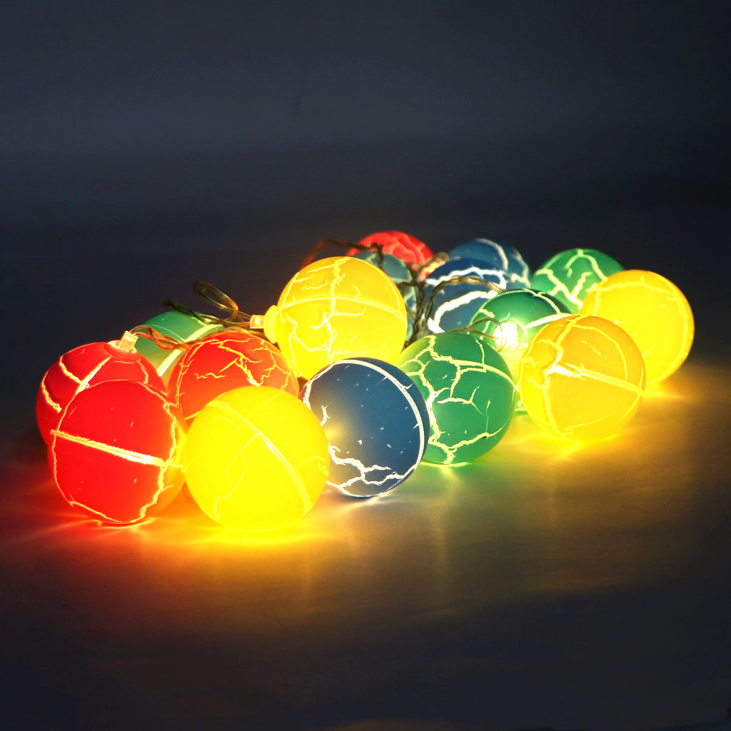 Crack Ball Shape 16 LED Pastel String Lights
