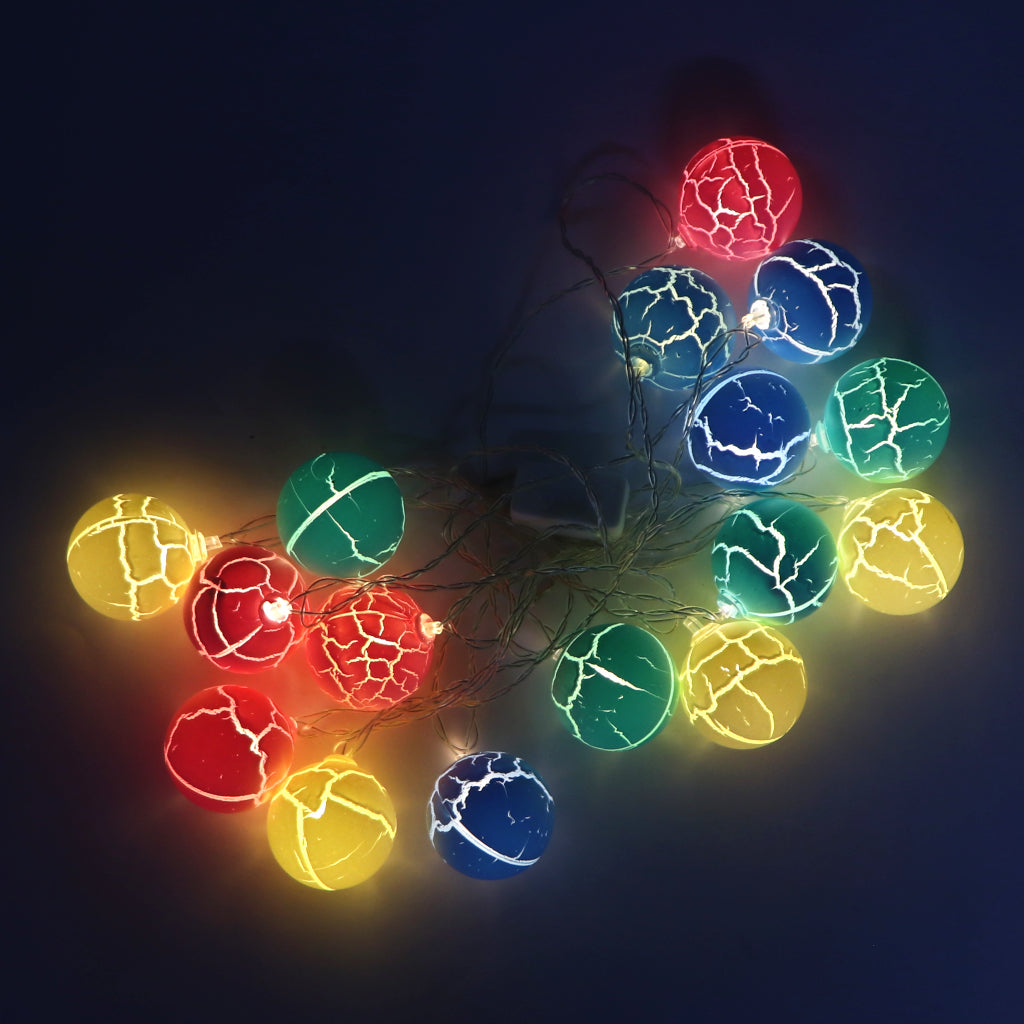Crack Ball Shape 16 LED Pastel String Lights