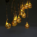Metal Ball Shape 14 LED Golden String Lights